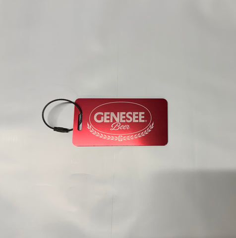 Genesee Red Anodized Aluminum Luggage/Golf Bag Tag.