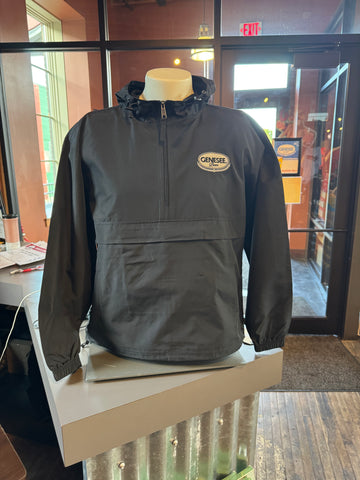 Genesee Black Hooded Windbreaker.