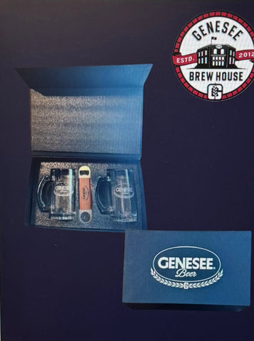 Genesee 2 Mug 1 Opener with Custom box Gift set.