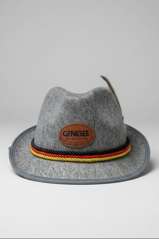 Genesee Leather Patch Oktoberfest Felt Hat Gray!