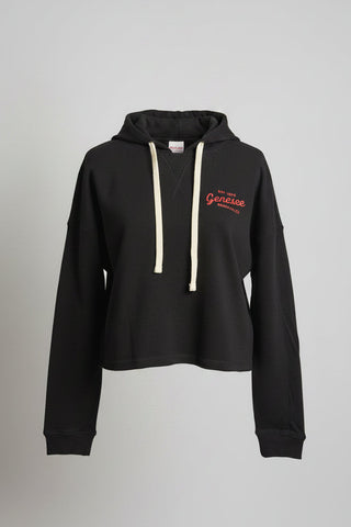 W’s Genesee Brewing Crop Too Hoodie. Limited Qty’s.
(Black)