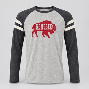 Genesee Navy/Gray Buffalo Raglan   Long sleeve T.
