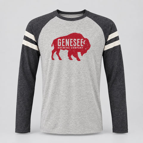 Genesee Navy/Gray Buffalo Raglan   Long sleeve T.