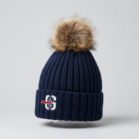 G Stalk W’s Navy Pom Beanie.