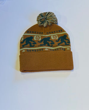 Genesee G Stalk Big Foot Winter Pom Beanie Tan/Green