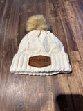 Genesee Leather Patch Faux Fur Beanie
