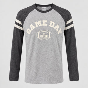 Genesee Navy/Gray Gameday Raglan Long Sleeve T.