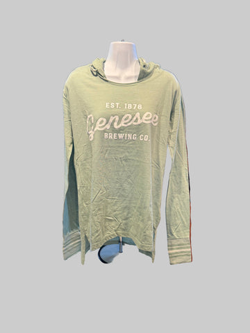 W's Genesee Brewing L/S Hooded T Greenstone