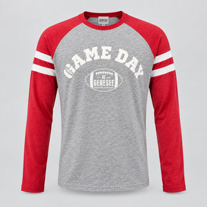 Genesee Red/Gray Gameday Raglan Long Sleeve T