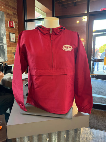 Genesee Red Hooded Windbreaker.