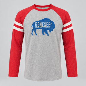 Genesee Red/Gray Buffalo Raglan L/S T.