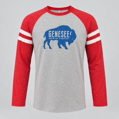Genesee Red/Gray Buffalo Raglan L/S T.