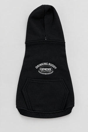 Genesee Drinking Buddy Black Pet Hoodie.