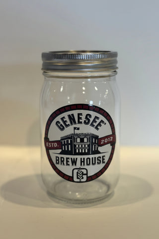 Genesee Brewhouse Mason Jar with Lid.