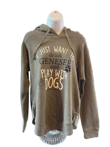W's Drink Genesee and Play with Dogs Lightweight Hoodie