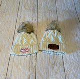 Genesee Leather Patch Faux Fur Beanie