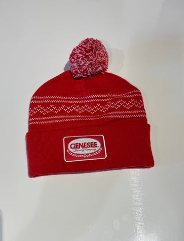 Genesee Red Pom Beanie