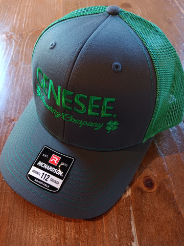 Genesee Shamrock Trucker Hat Charcoal and Green