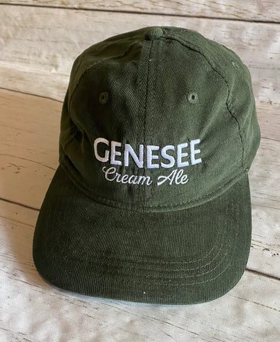 Cream Ale green corduroy adjustable hat