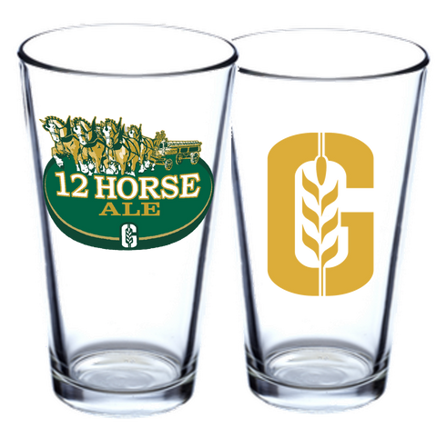 12 Horse Traditional Pint Glass